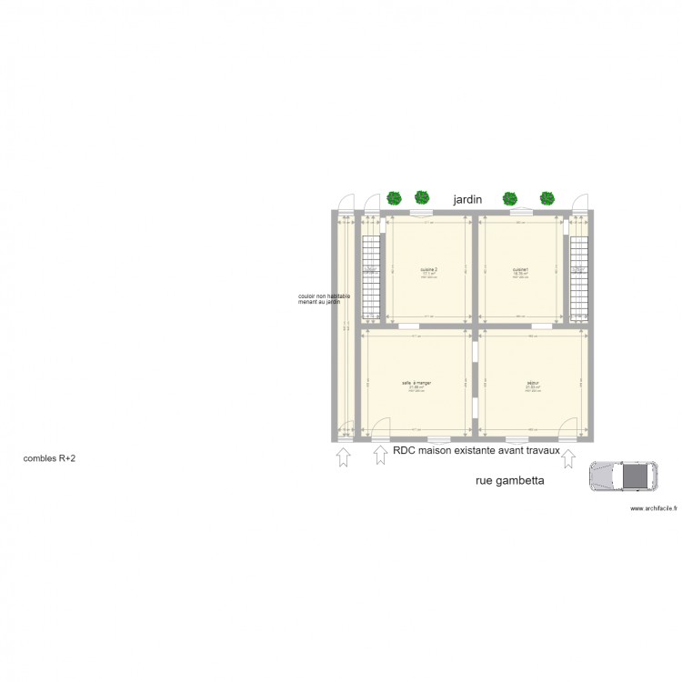 rdc wignehies existant ok. Plan de 0 pièce et 0 m2