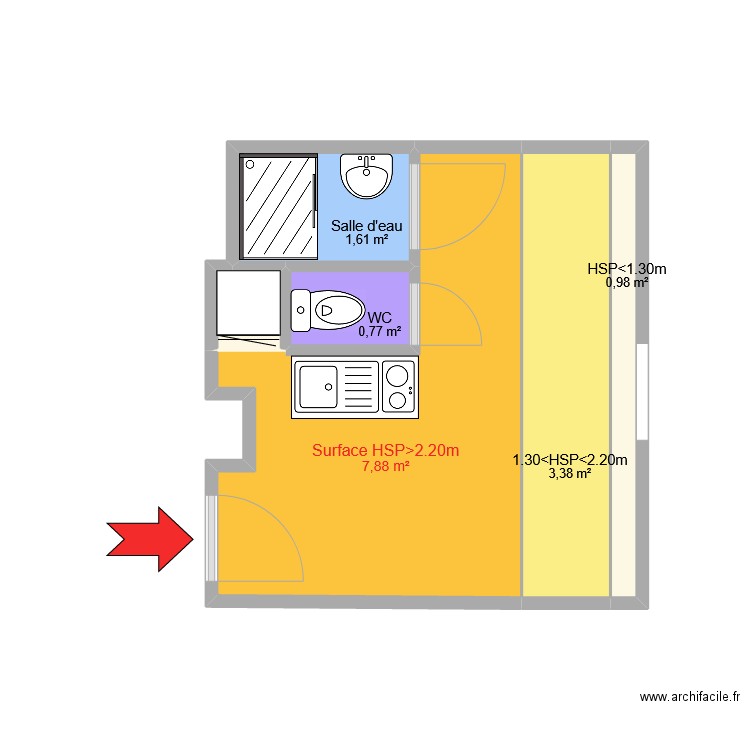 Plan 15 Guist'hau Nantes. Plan de 6 pièces et 15 m2