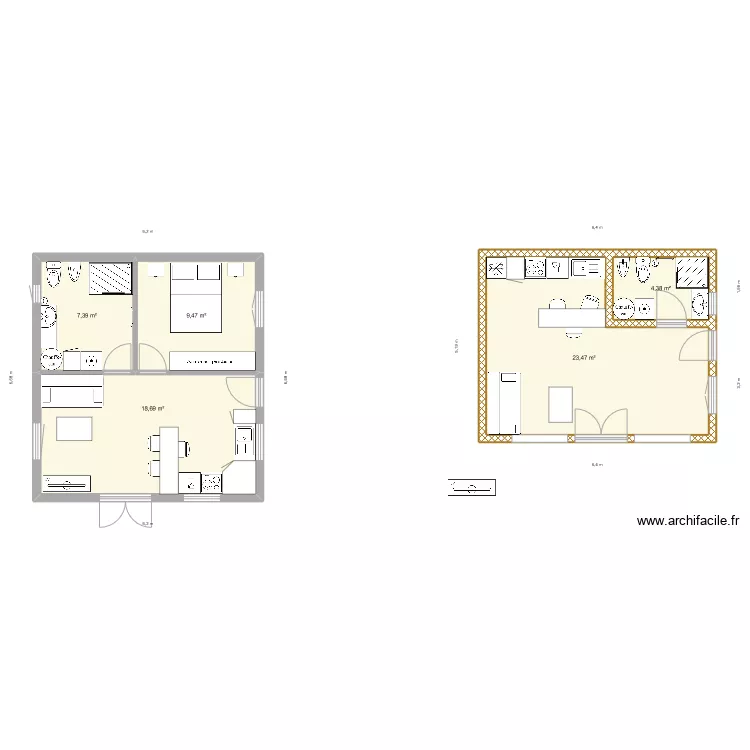 Appartement 40 m2. Plan de Appartement 40 m2. Plan de
