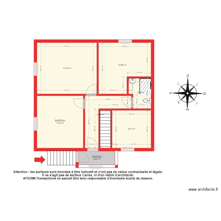 BI 8828. Plan de 23 pièces et 198 m2