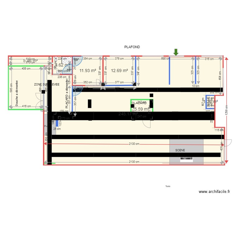 NEGRESKO 3 COTATION  rampe plafond. Plan de 0 pièce et 0 m2