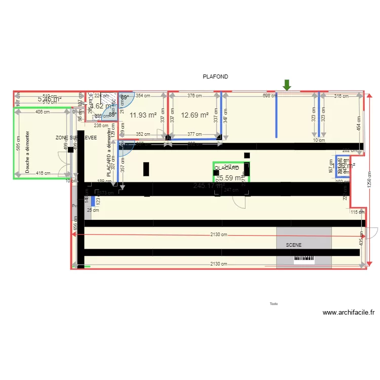 NEGRESKO 3 COTATION  rampe plafond. Plan de 