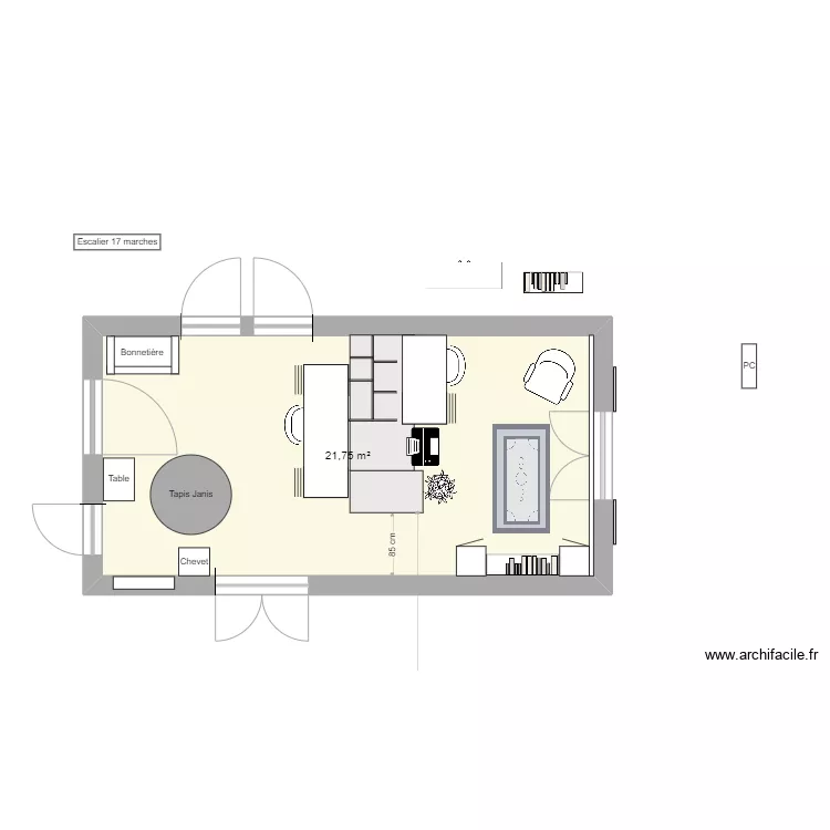 Bureau maison 230102. Plan de 