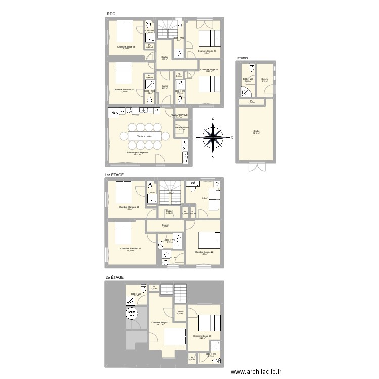 LE 100 AV CABIEU. Plan de 59 pièces et 243 m2