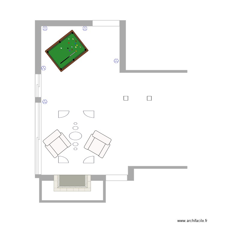 pourville petit salon cheminée. Plan de 0 pièce et 0 m2