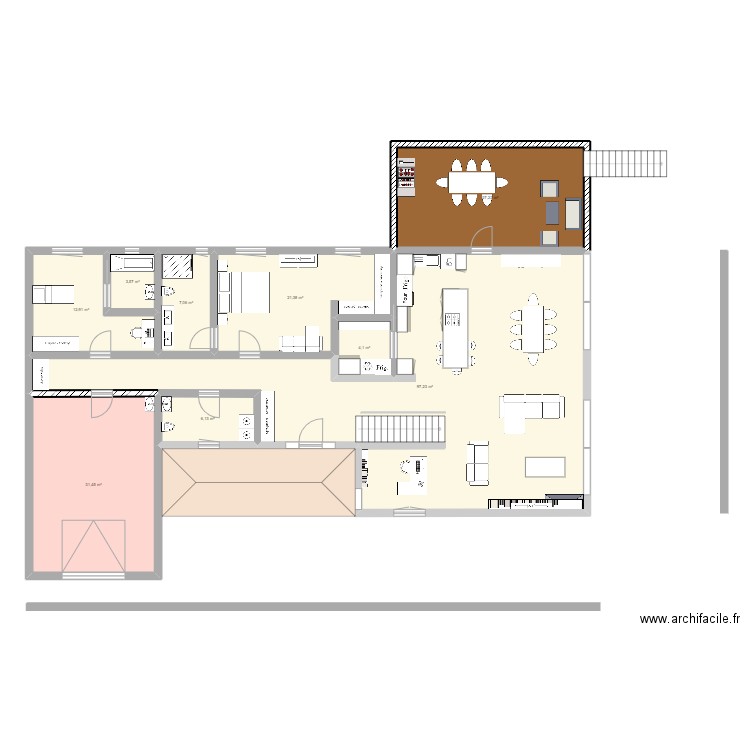 Boisé 3 rdc A2. Plan de 9 pièces et 211 m2