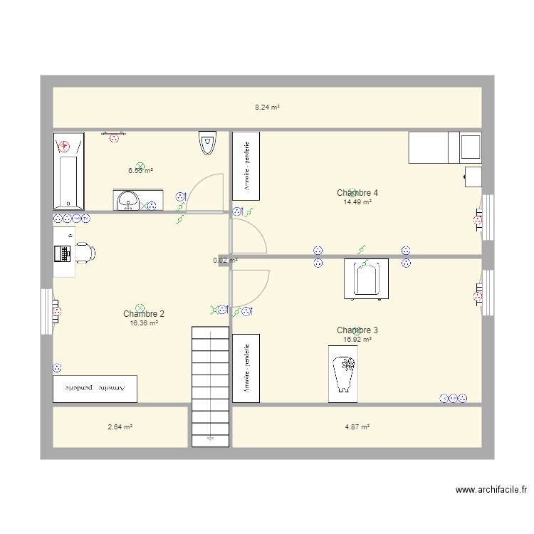 etage jerem. Plan de 0 pièce et 0 m2