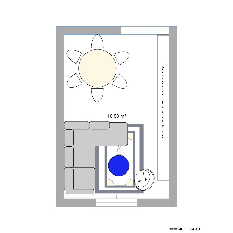 Sejour FLY é. Plan de 1 pièce et 19 m2