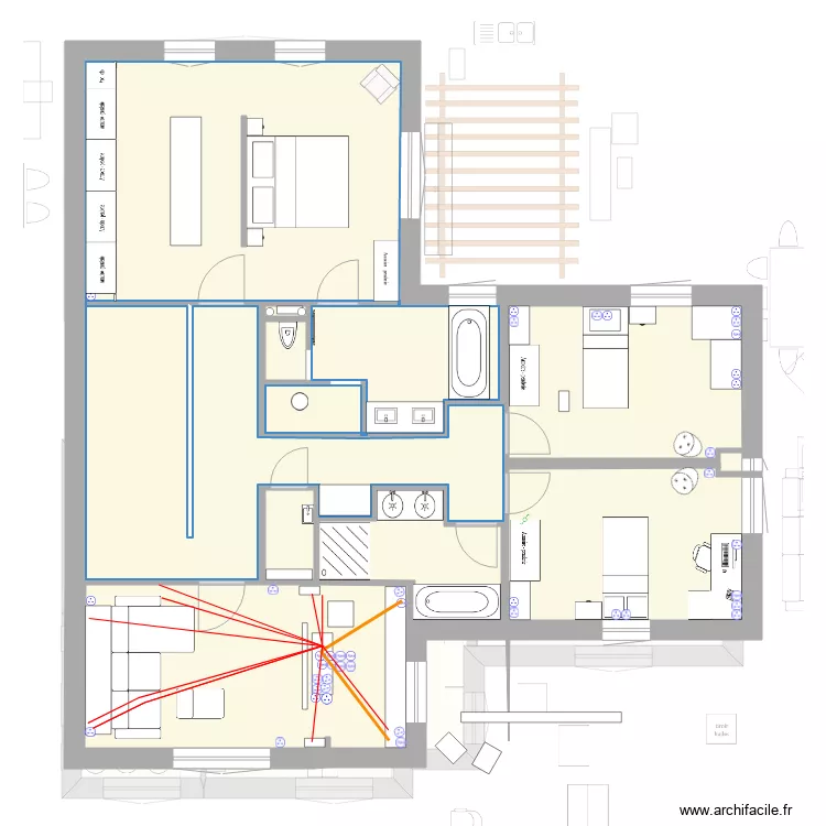 SDB final avec WC. Plan de 