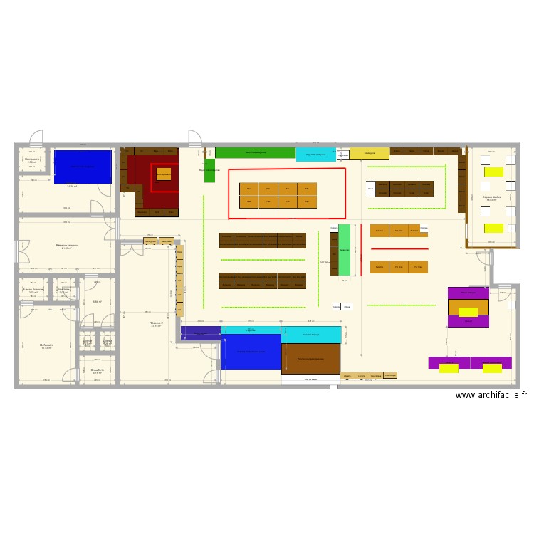 Magasin avec mesures complètes et Luminaire et frigo 360. Plan de 0 pièce et 0 m2