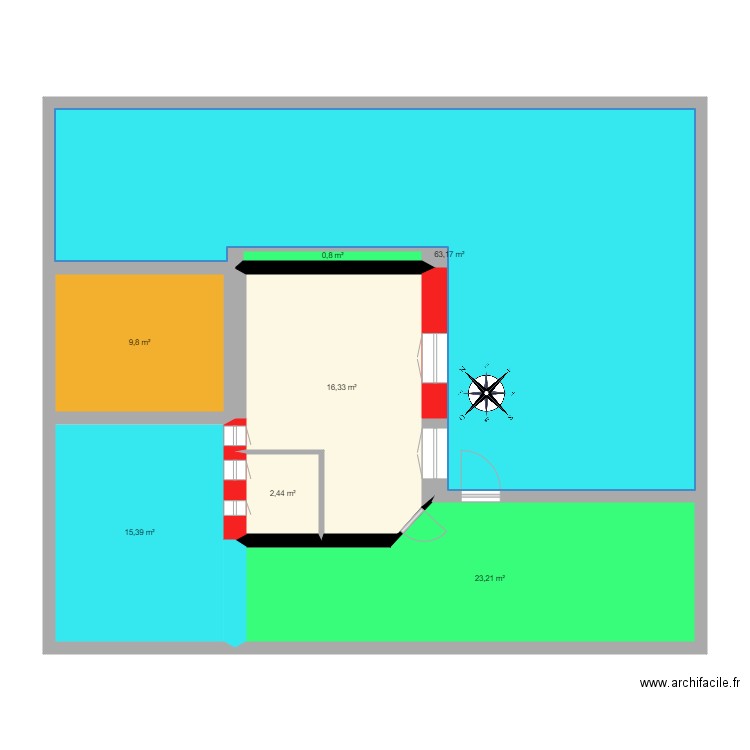 4 davy 75017 paris BIS apres travaux. Plan de 7 pièces et 131 m2