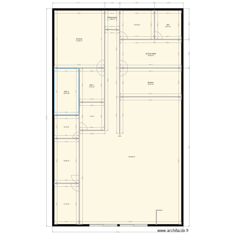 PLAN 3 AVEC PORTE COULOIR. Plan de 0 pièce et 0 m2