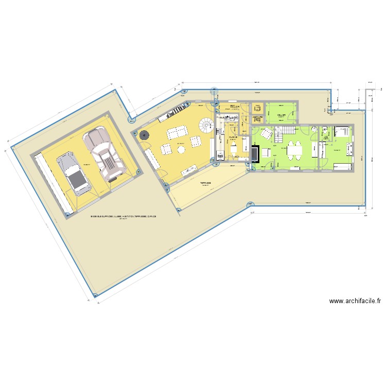 PLAN 26 11 . Plan de 13 pièces et 538 m2