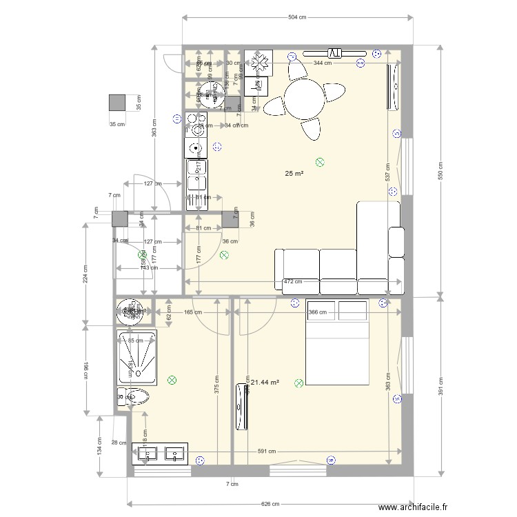 studio 1e etage  no1. Plan de 0 pièce et 0 m2