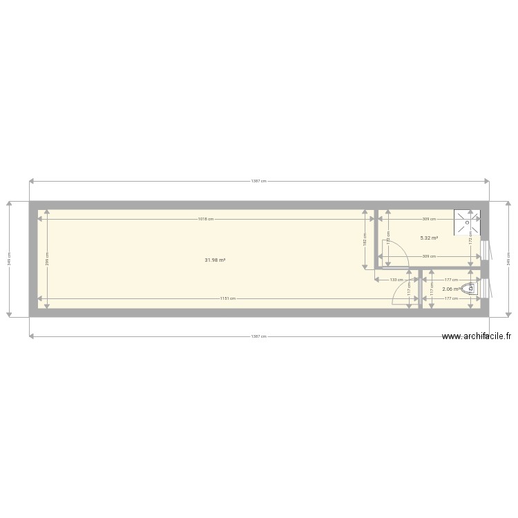 Projet 40 m carré. Plan de 0 pièce et 0 m2