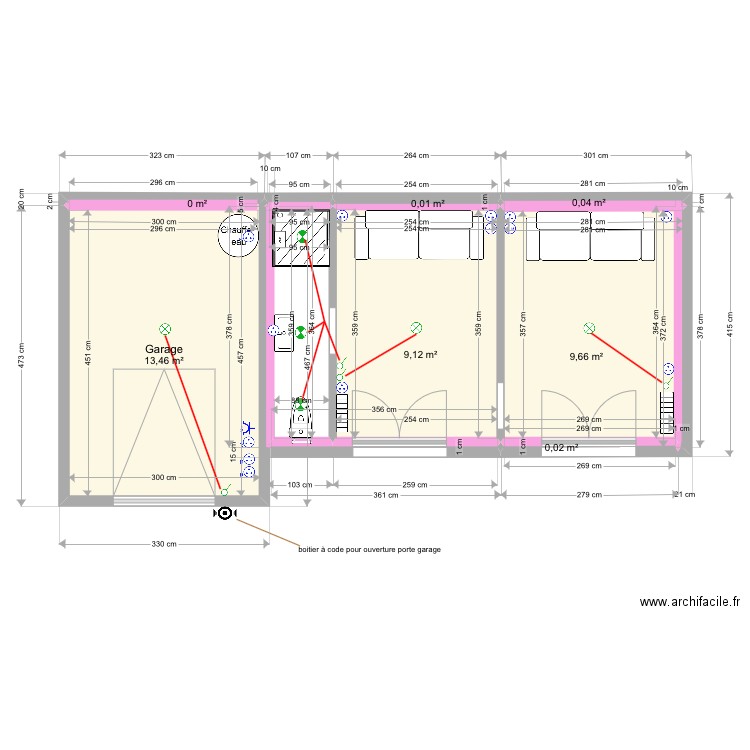 LEROUX LA BAULE MAISON JARDIN - PLAN ELECTRIQUE 0. Plan de 0 pièce et 0 m2