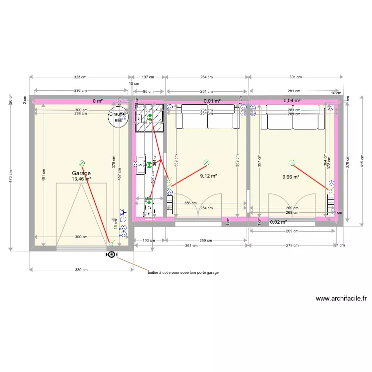 LEROUX LA BAULE MAISON JARDIN - PLAN ELECTRIQUE 0. Plan de 