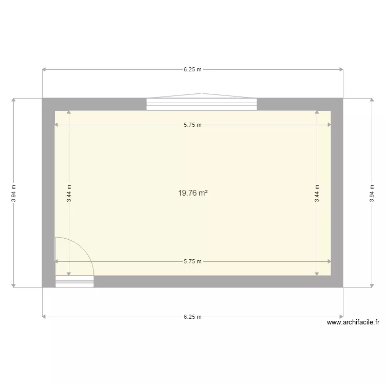 grande chambre haut. Plan de 