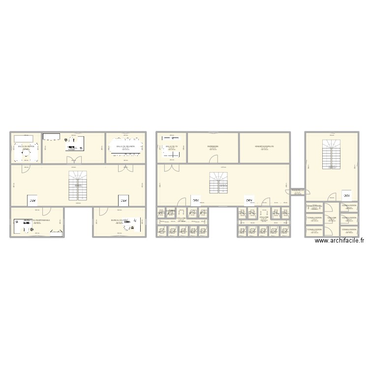 E.I.J.H. Plan de 39 pièces et 282 m2