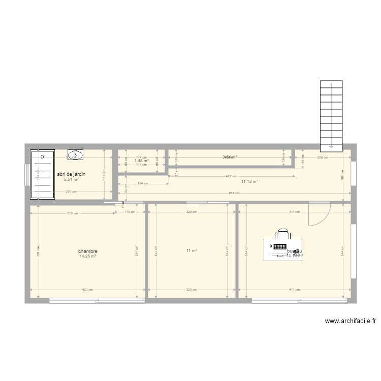 niveau moins un ebauche terminé 2. Plan de 0 pièce et 0 m2