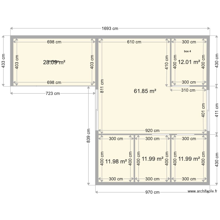 plan box modifié. Plan de 0 pièce et 0 m2