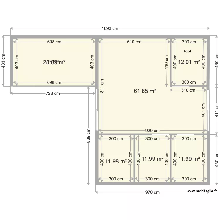plan box modifi&eacute;. Plan de 