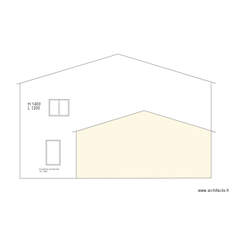 Façade Nord Projet Ouverture. Plan de 0 pièce et 0 m2