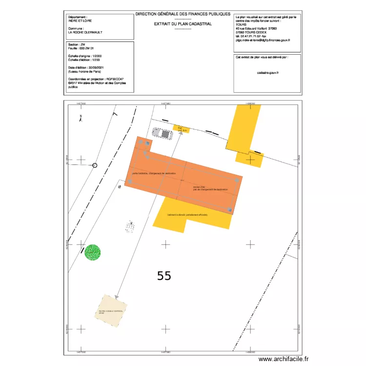 ESSAI PLAN DE MASSE EXTRACTION CADASTRE. Plan de 