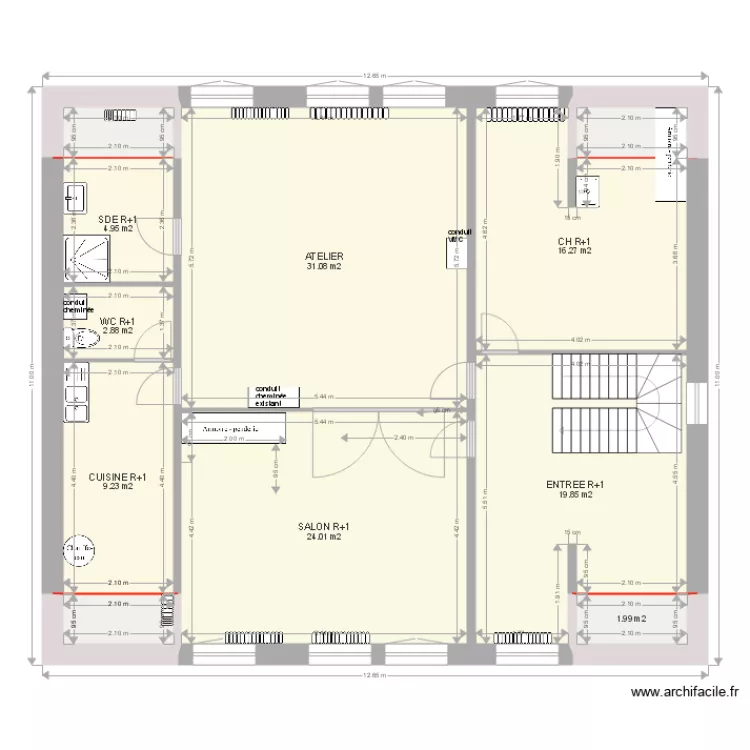 ETAGE Existant. Plan de ETAGE Existant. Plan de