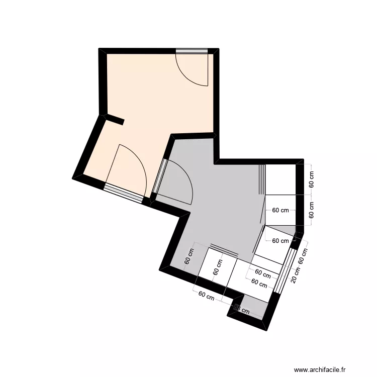 AMSELLEM  GAELLE / PLAN meubles bas CUISINE. Plan de 