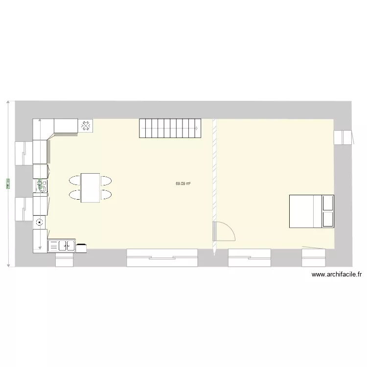 Positionnement cuisine. Plan de 