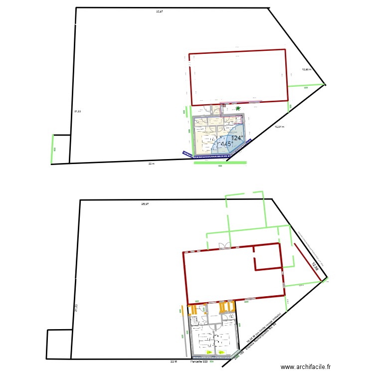 Rectangle 2 Ch 32,6 M2 Coin VFF. Plan de 6 pièces et 33 m2