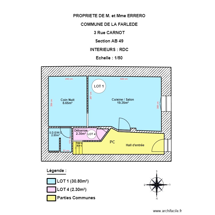 ERRERO Rdc. Plan de 9 pièces et 43 m2