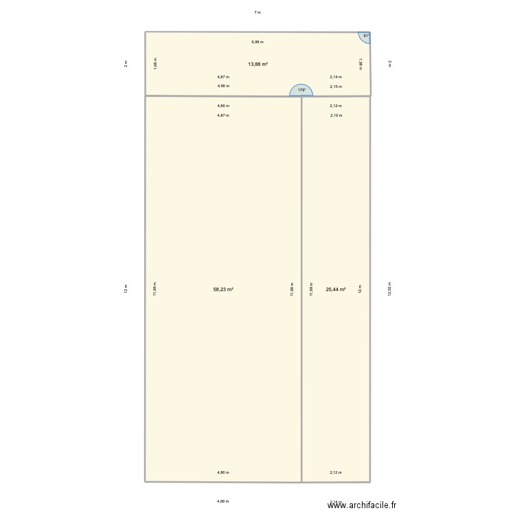 4 CONTAINERS. Plan de 3 pièces et 98 m2