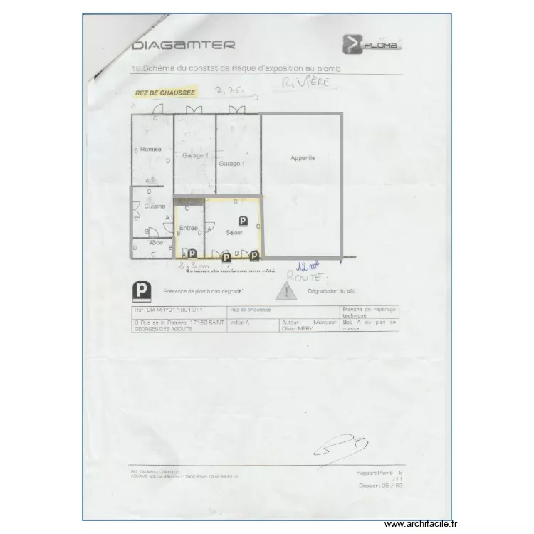 cotation st geoges. Plan de 