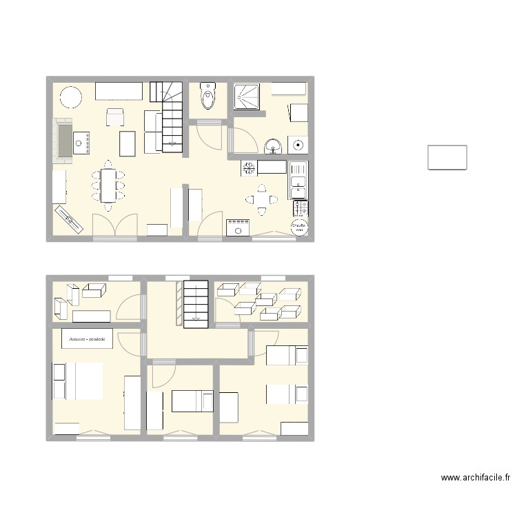 LIOMER. Plan de 7 pièces et 30 m2