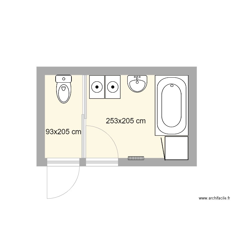 SDB actuelle. Plan de 0 pièce et 0 m2