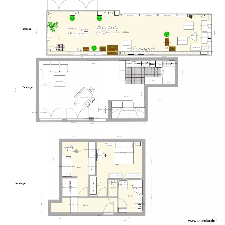 10 passage Rivi&egrave;re Terrasse - canap&eacute; d'angle. Plan de 