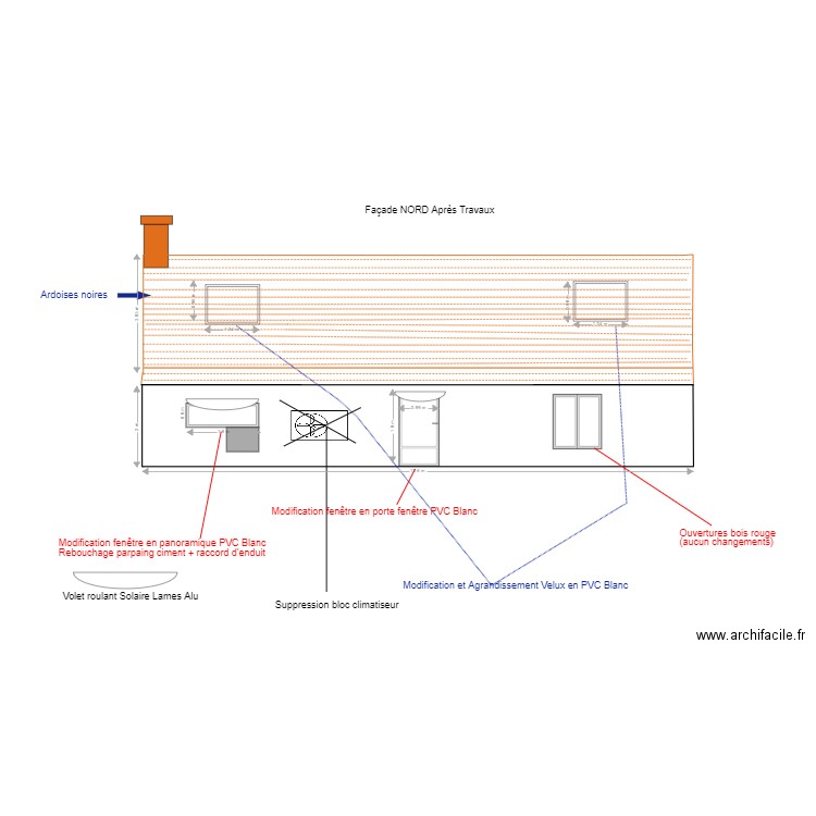 APRES Façade Nord. Plan de 0 pièce et 0 m2