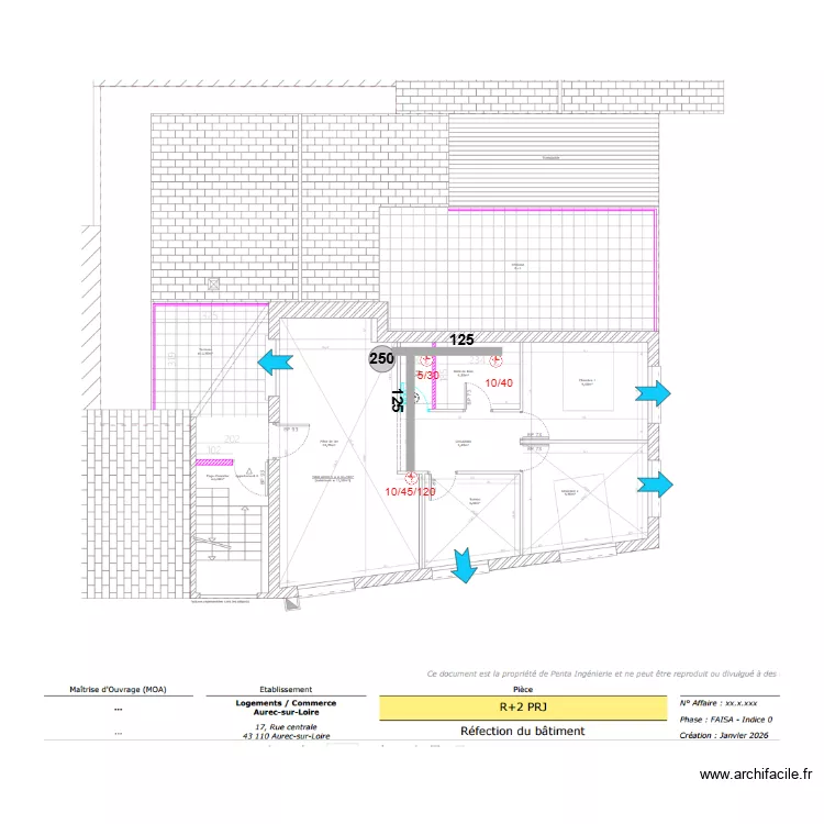 JOUVE AUREC R+2 VMC. Plan de 