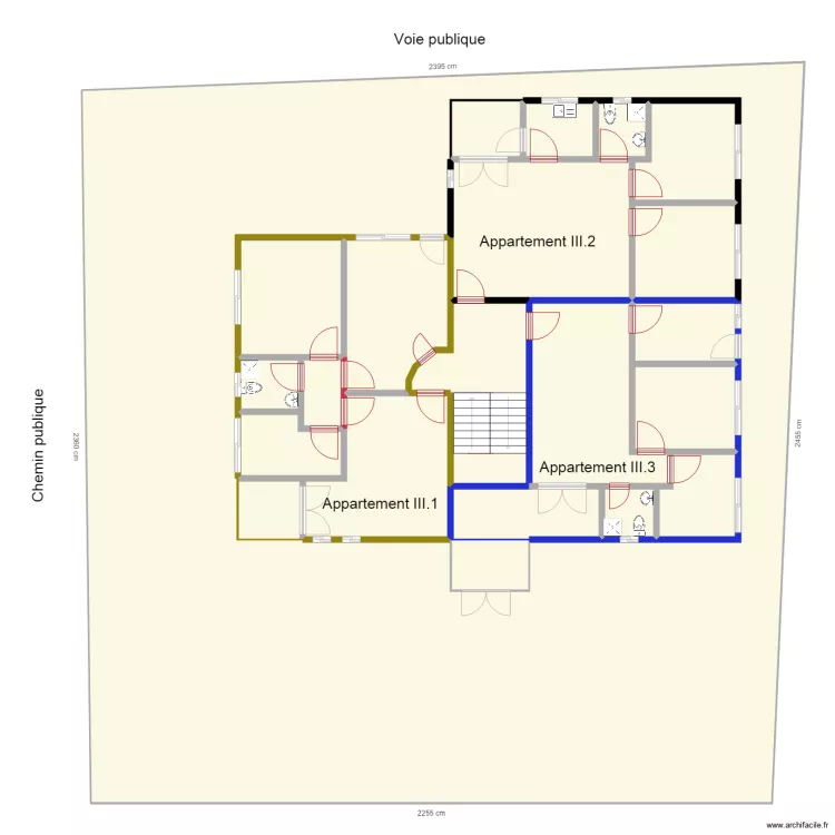 appartements INSS 2eme  etage. Plan de 