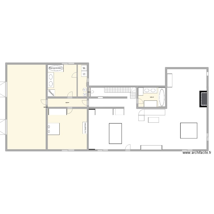 maison. Plan de 4 pièces et 175 m2