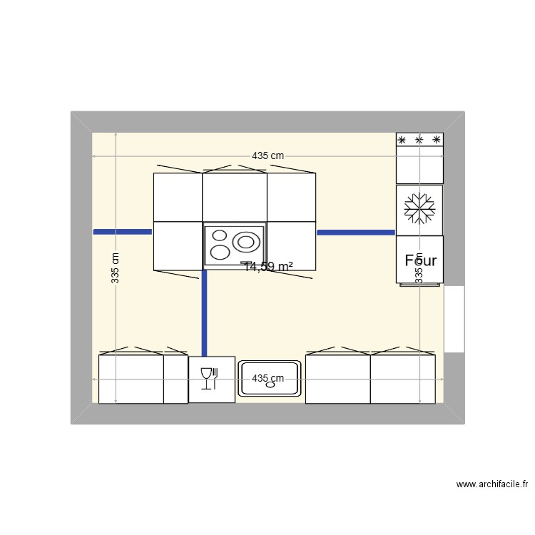 plan cuisine. Plan de 0 pièce et 0 m2