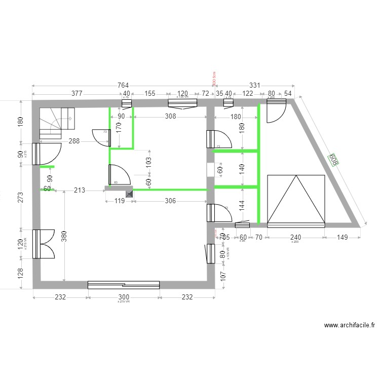 BOULBES CLOISONS RDC . Plan de 0 pièce et 0 m2
