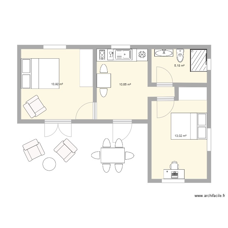 Maison T2plusPLUS. Plan de 0 pièce et 0 m2