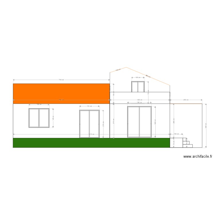 Jonquières facade Sud. Plan de 0 pièce et 0 m2