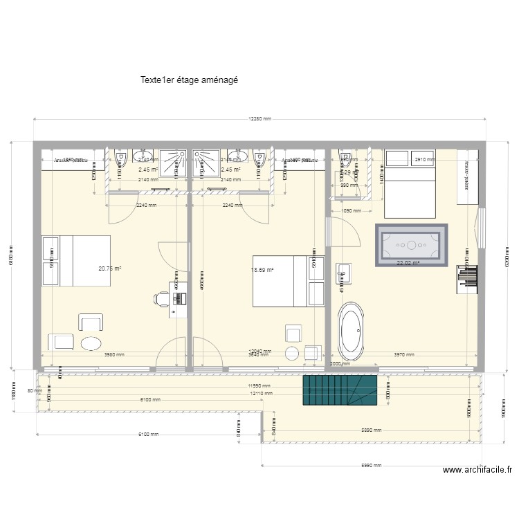 1er étage aménagé. Plan de 0 pièce et 0 m2