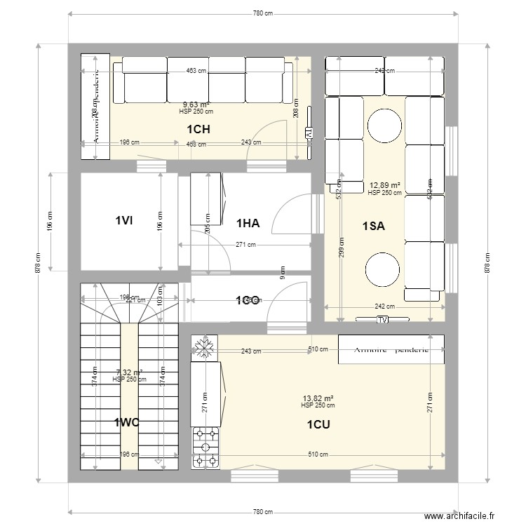 Etage 1 maison Omar. Plan de 0 pièce et 0 m2