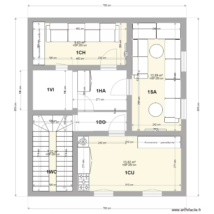 Etage 1 maison Omar. Plan de 