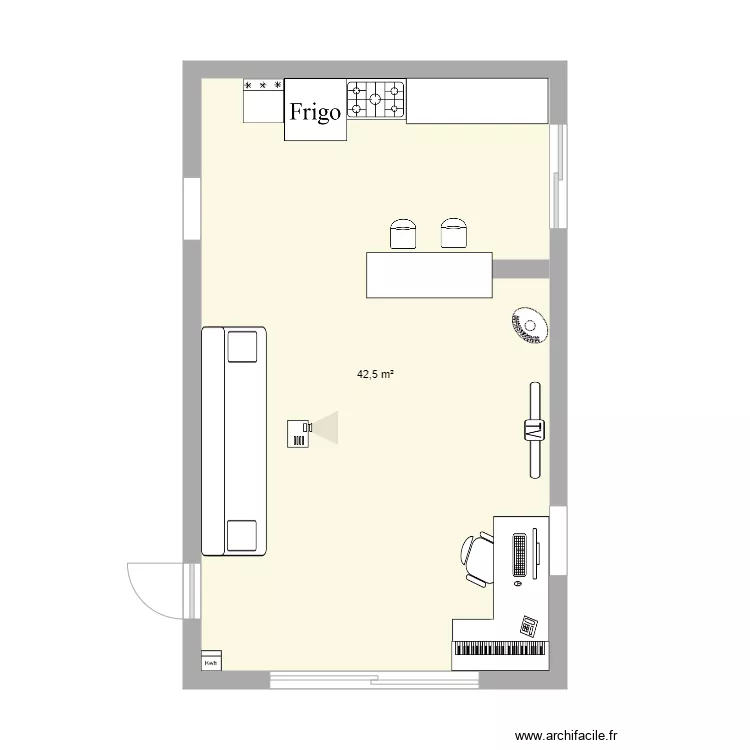 MAISON EXTENTION ATELIER. Plan de 